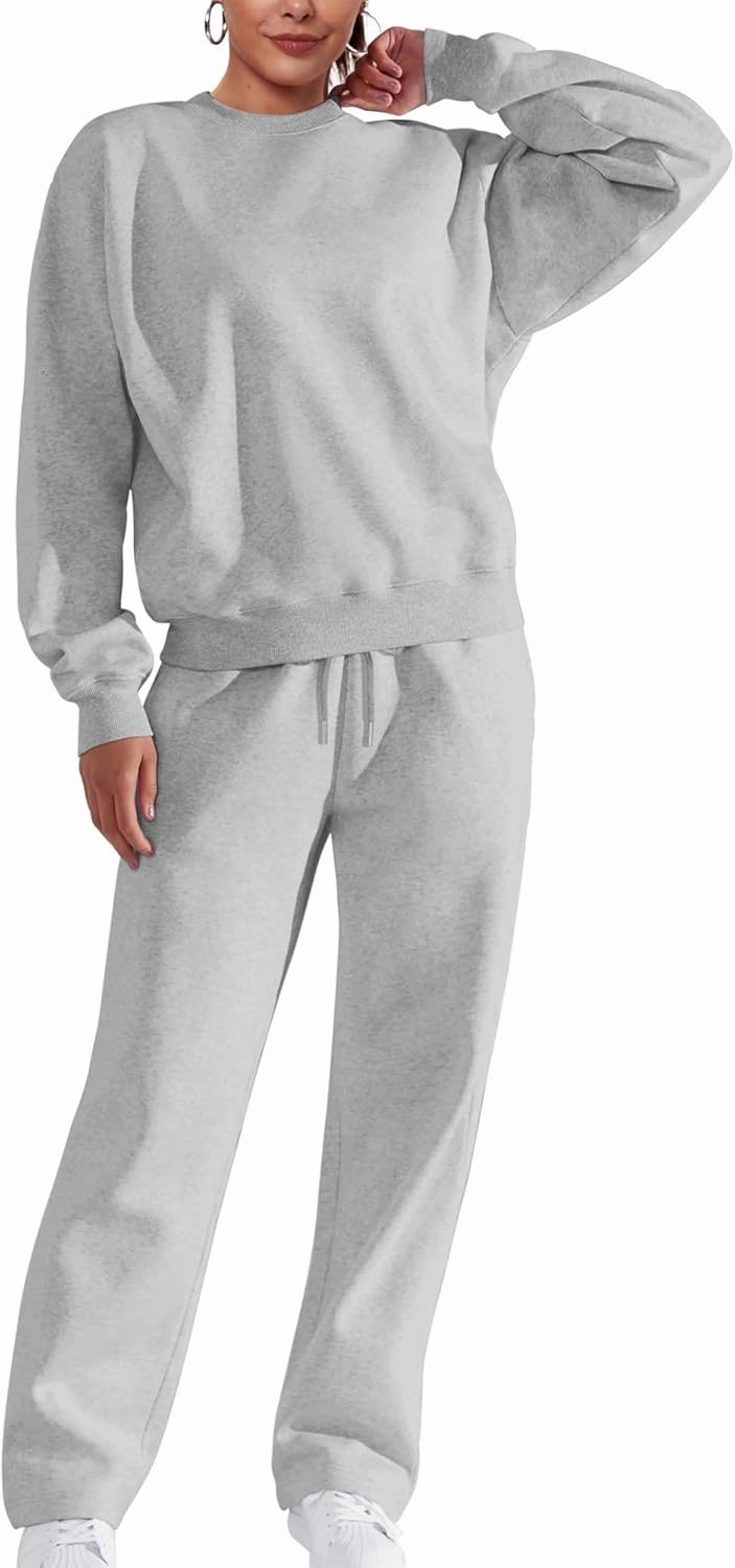 FUPHINE Women's Two Piece Oversized Loose Outfits Pullover & Pants Sweatsuits Lounge Sets