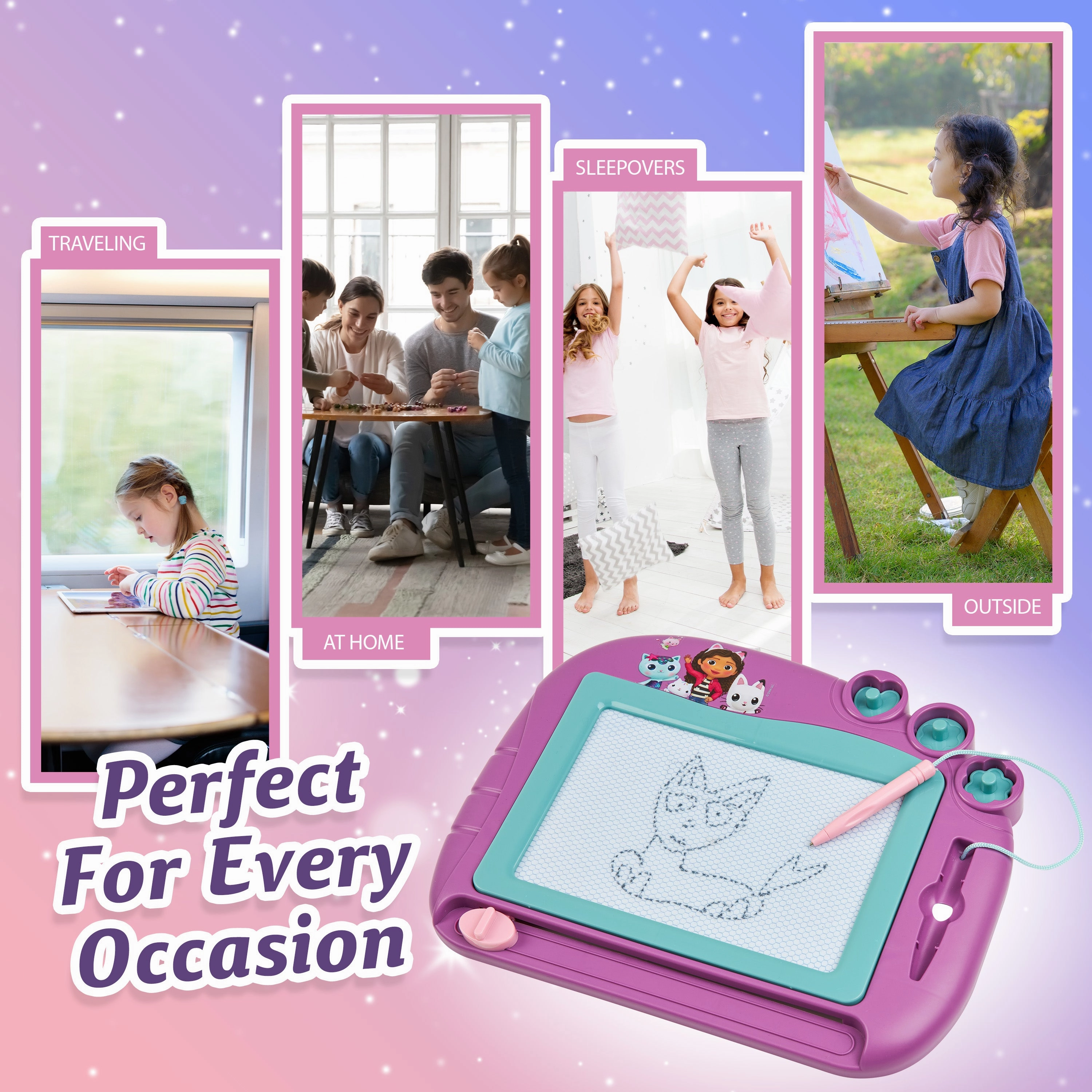 Gabby's Dollhouse Magnetic Drawing Board for Kids Magic Scribbler Erasable Toy