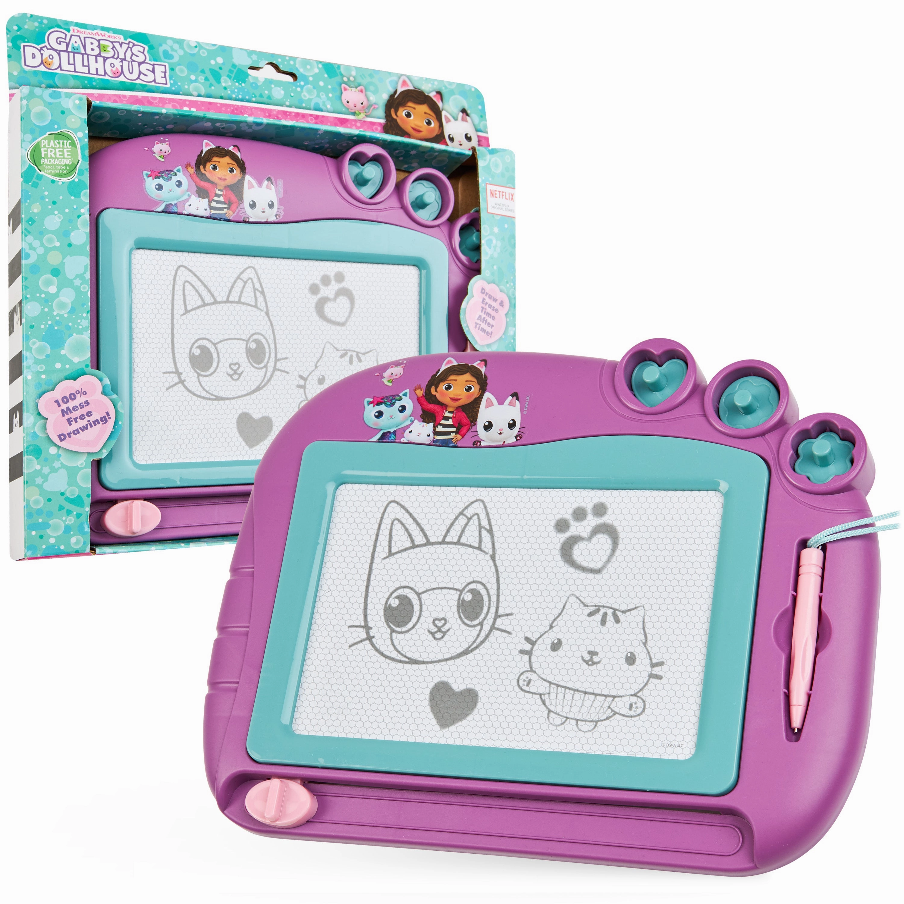 Gabby's Dollhouse Magnetic Drawing Board for Kids Magic Scribbler Erasable Toy