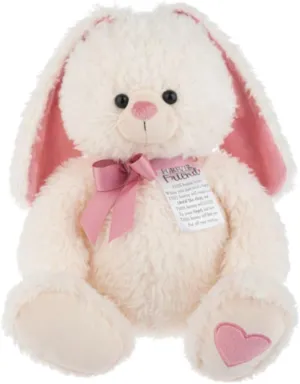 Ganz Easter Baby Bunny Plush Toy, Forever Your Friend, White with Pink Accents, 15 Inches