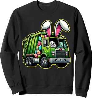 Garbage Truck Easter Bunny Egg Hunt Toddler Kids Boys Girls Sweatshirt