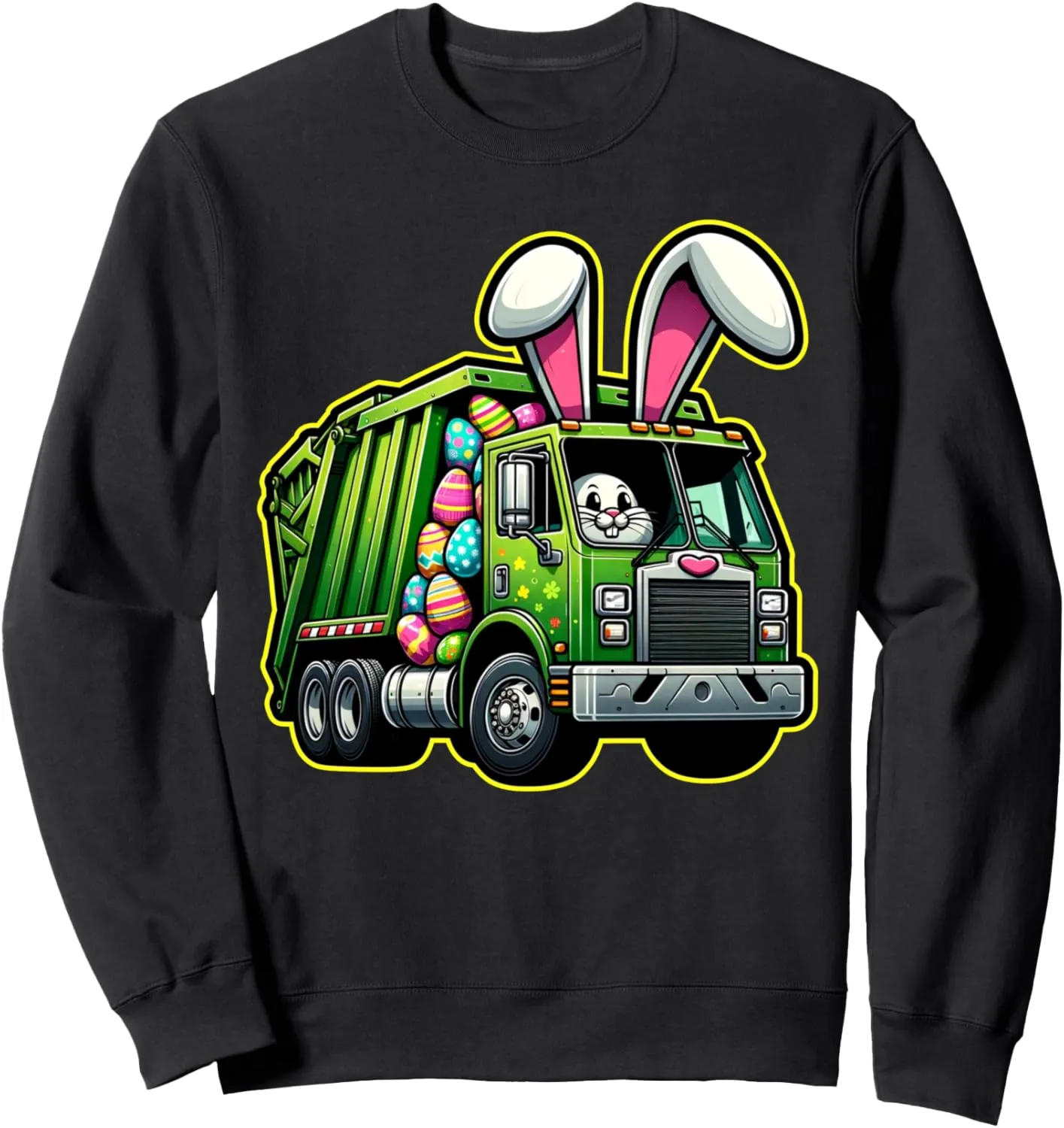 Garbage Truck Easter Bunny Egg Hunt Toddler Kids Boys Girls Sweatshirt