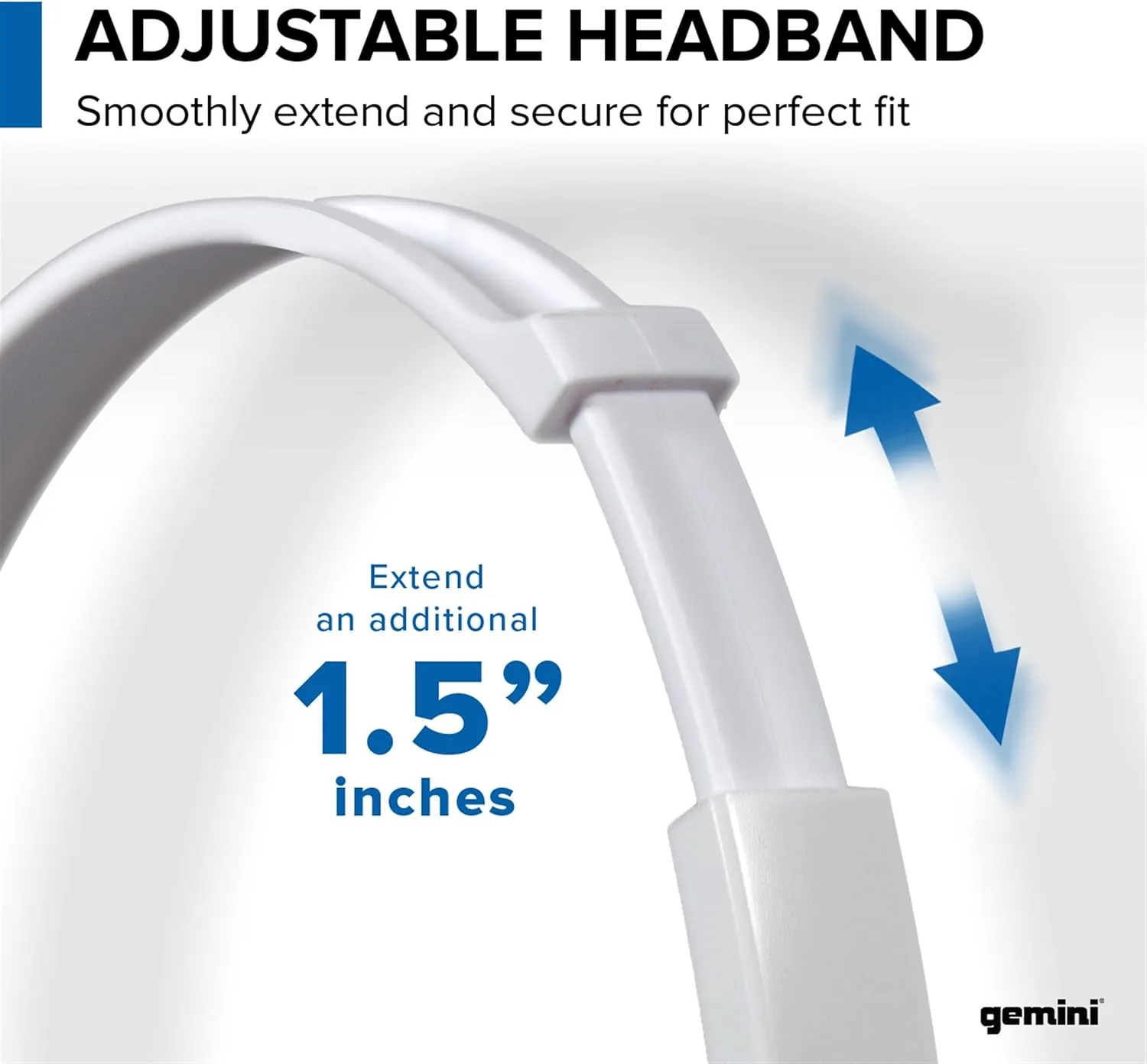 Gemini Sound DJX-200 White Professional DJ Headphones - Over-Ear Monitor with 40mm Drivers, Ultra-Comfort Ear Cups, Noise Isolation, Lightweight Design for DJing, Gaming, Podcasting, Music Production