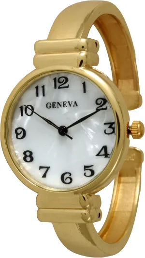 Geneva Metal Bangle Watch Classic Easy Read (Shinny Gold)