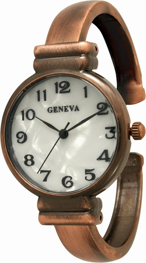 Geneva Metal Bangle Watch Classic Easy Read (Copper)