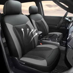 GIANT PANDA 2-Pack Front Mesh Car Seat Covers Custom Fit Toyota Tacoma 2016 2017 2018 2019 2020 2021 2022 2023 Double & Crew Cab SR, SR5, Limited, TRD Pro, TRD Sport, TRD Off-Road (Grey/Gray)