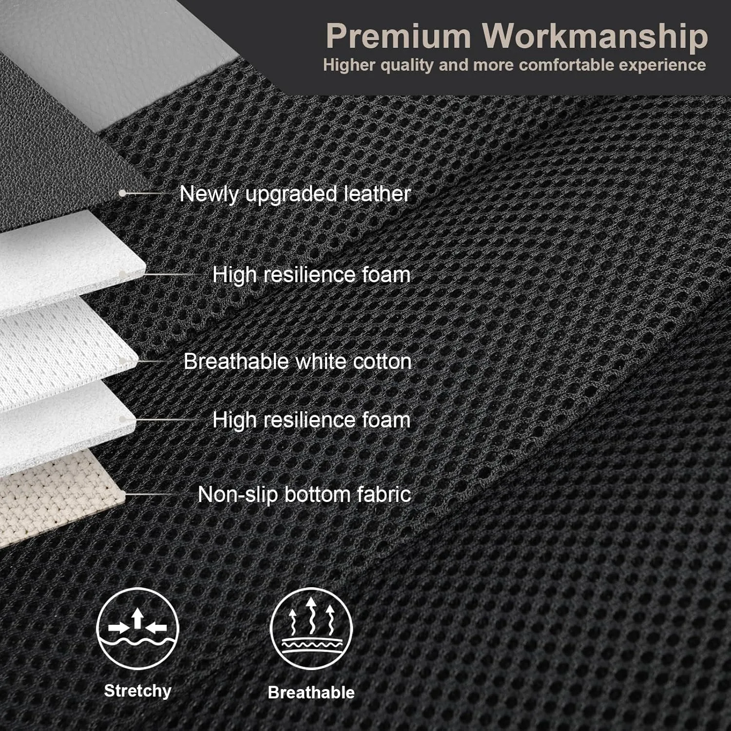 GIANT PANDA 2-Pack Front Mesh Car Seat Covers Custom Fit Toyota Tacoma 2016 2017 2018 2019 2020 2021 2022 2023 Double & Crew Cab SR, SR5, Limited, TRD Pro, TRD Sport, TRD Off-Road (Grey/Gray)