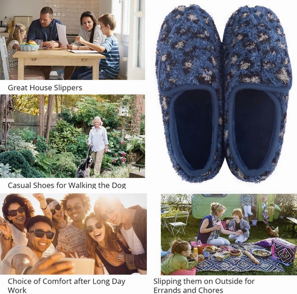 Git-up Women Soft wide Slippers Memory Foam Closed Toed Diabetic Arthritis Edema House Slippers