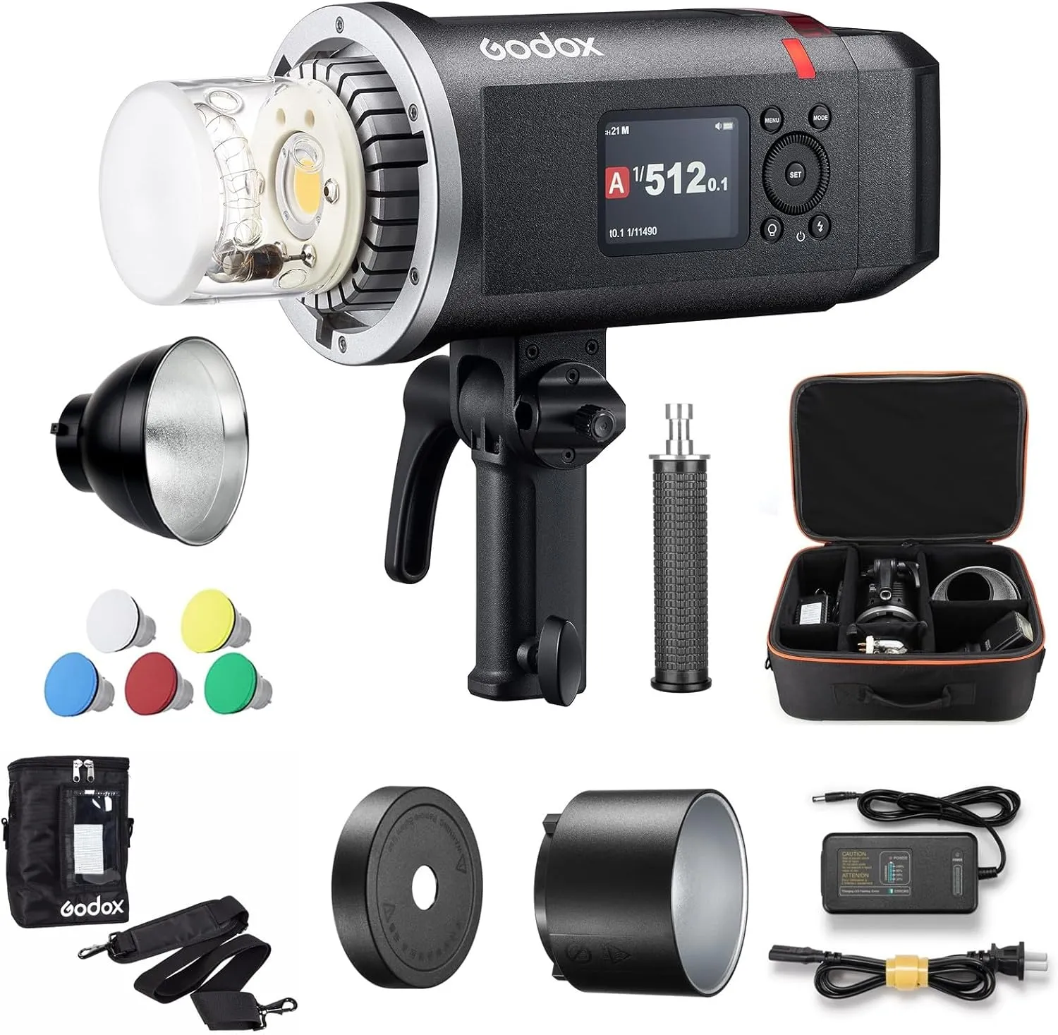 Godox AD600BM II 600Ws Outdoor Flash, Bowens Mount, GN87 1/8000 HSS, 500 Full Power Flashes, 0.01s～1.9s Recycle Time with 40W Modeling Lamp for DSLR Cameras w/CB-09 Carrying Bag, and PB-600 Flash Bag