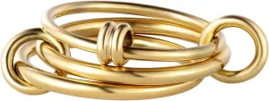 Gold Stackable Rings for Women Non Tarnish - Waterproof Interlocked Stackable Ring - Water Resistant Tarnish Free Gold Rings for Women
