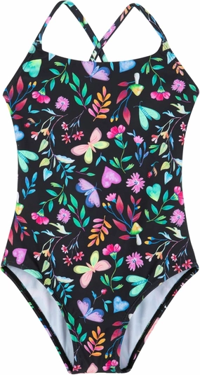 Gottex Kids Criss Cross Tie Back One Piece Swimsuit Chlorine Fade Resistant and Built-in UPF UV 50   Protection