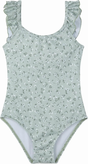 Gottex Kids Square Neck Ruffle One Piece Swimsuit Chlorine Fade Resistant and Built-in UPF UV 50  Protection
