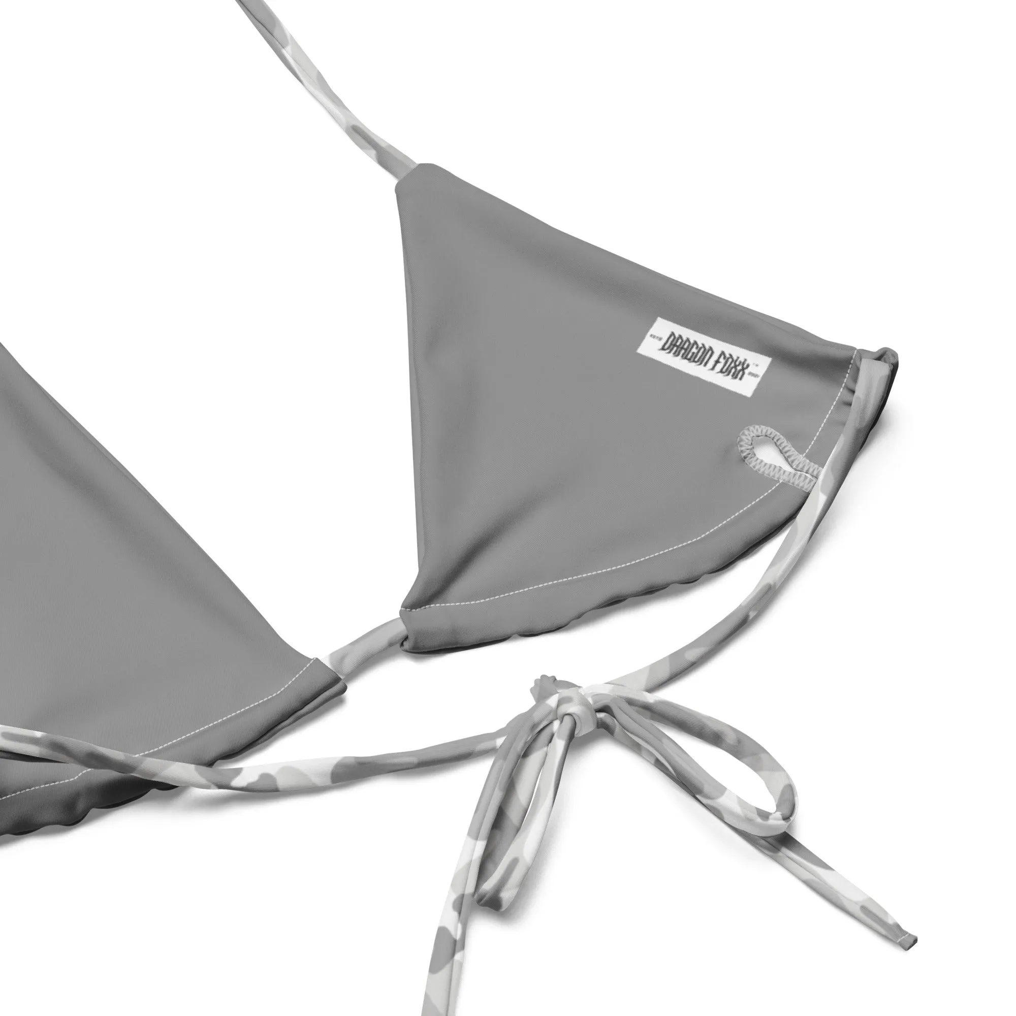 Grey Camouflage Eco String Bikini
