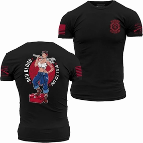 Grunt Style Red Blood Blue Collar Pinup Men's T-Shirt