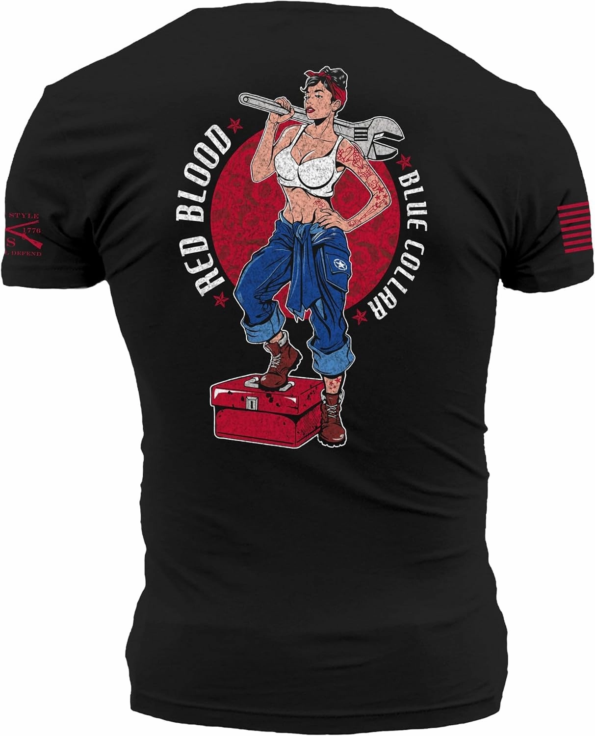 Grunt Style Red Blood Blue Collar Pinup Men's T-Shirt