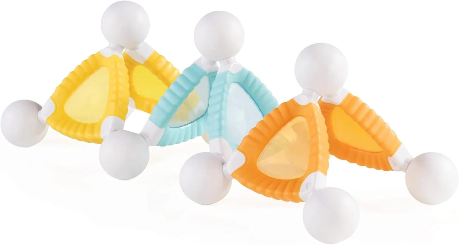 Guidecraft Grippies Windows - 24 Piece Set, Stem Soft Grip Magnetic Building Toy for Toddlers