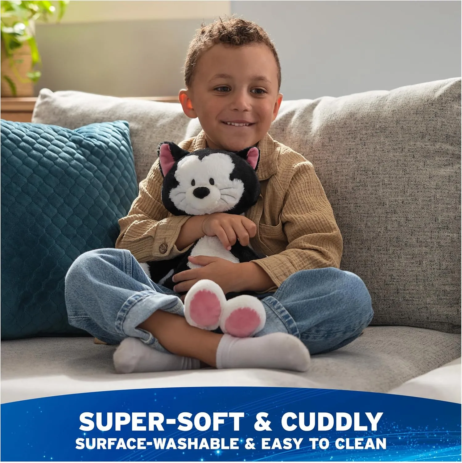 GUND Disney Official Figaro Toothpick Plush, Pinocchio, Mickey and Friends Cat Stuffed Animal for Ages 1 and Up, Black, 15”