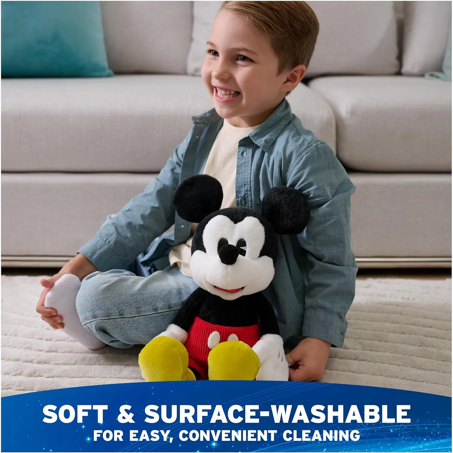 GUND Disney Official Mickey Mouse Classic Plush, Mickey and Friends, Deluxe Collector Stuffed Animal for Ages 1 and Up, Black/White, 14”