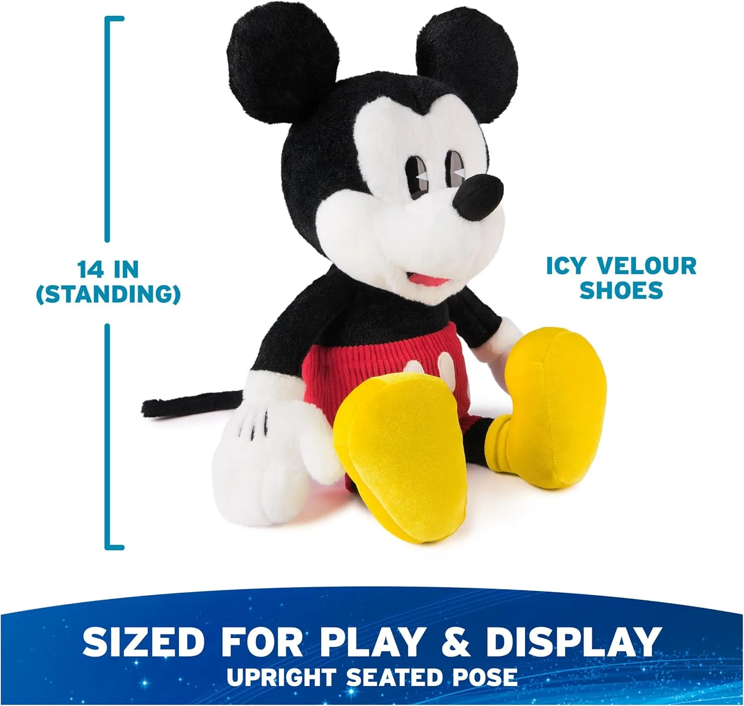 GUND Disney Official Mickey Mouse Classic Plush, Mickey and Friends, Deluxe Collector Stuffed Animal for Ages 1 and Up, Black/White, 14”