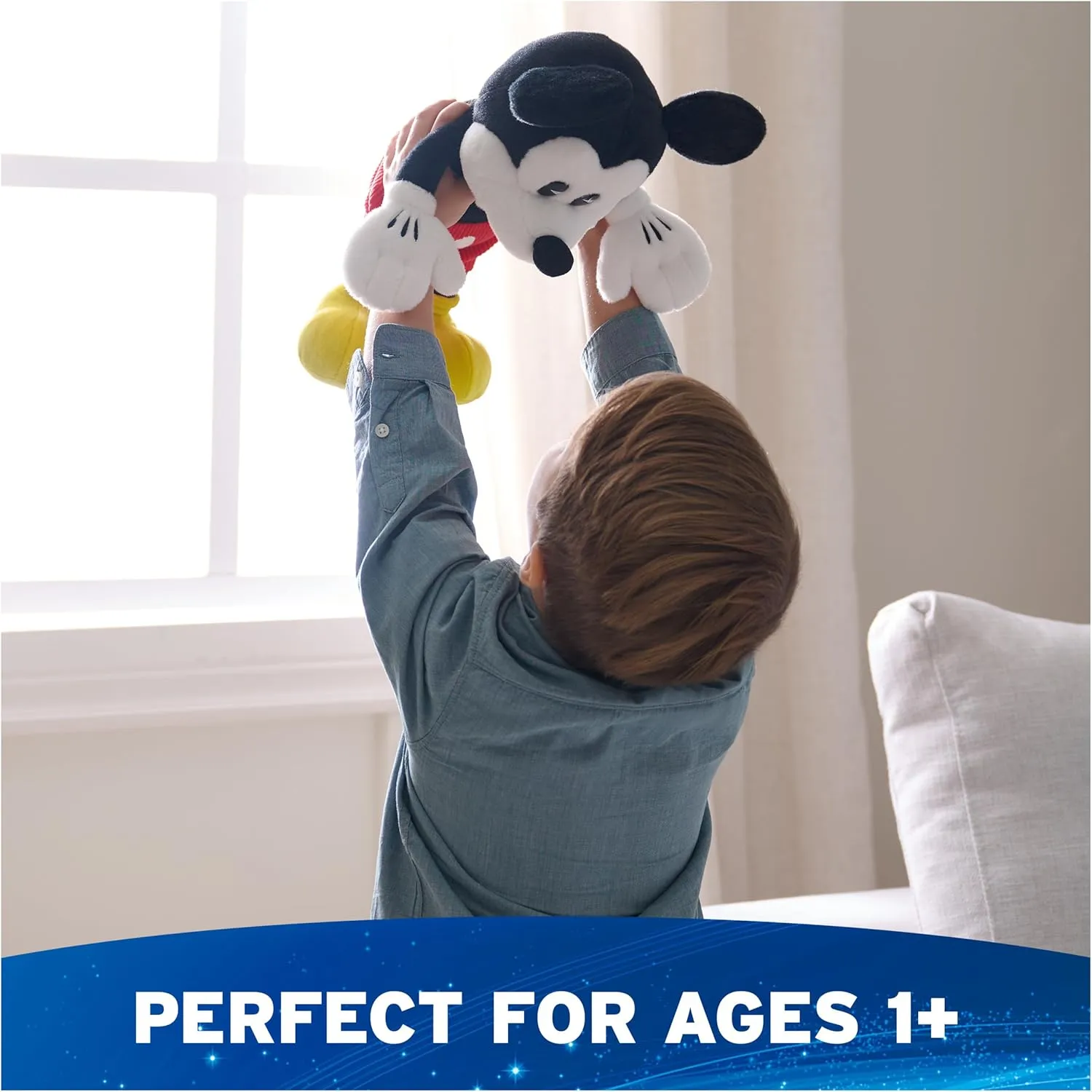 GUND Disney Official Mickey Mouse Classic Plush, Mickey and Friends, Deluxe Collector Stuffed Animal for Ages 1 and Up, Black/White, 14”