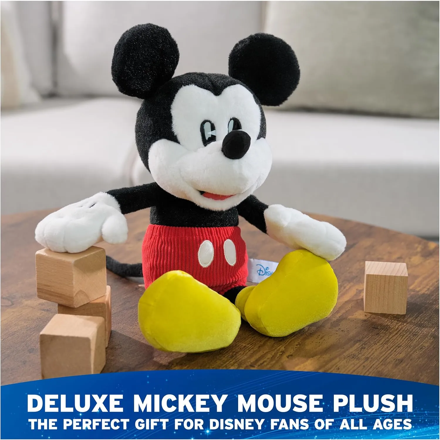 GUND Disney Official Mickey Mouse Classic Plush, Mickey and Friends, Deluxe Collector Stuffed Animal for Ages 1 and Up, Black/White, 14”