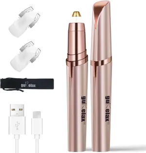 Gurelax Women's Electric Eyebrow Trimmer with Replacement Blades, Precision LED Light, Safe and Instant Painless Hair Remover