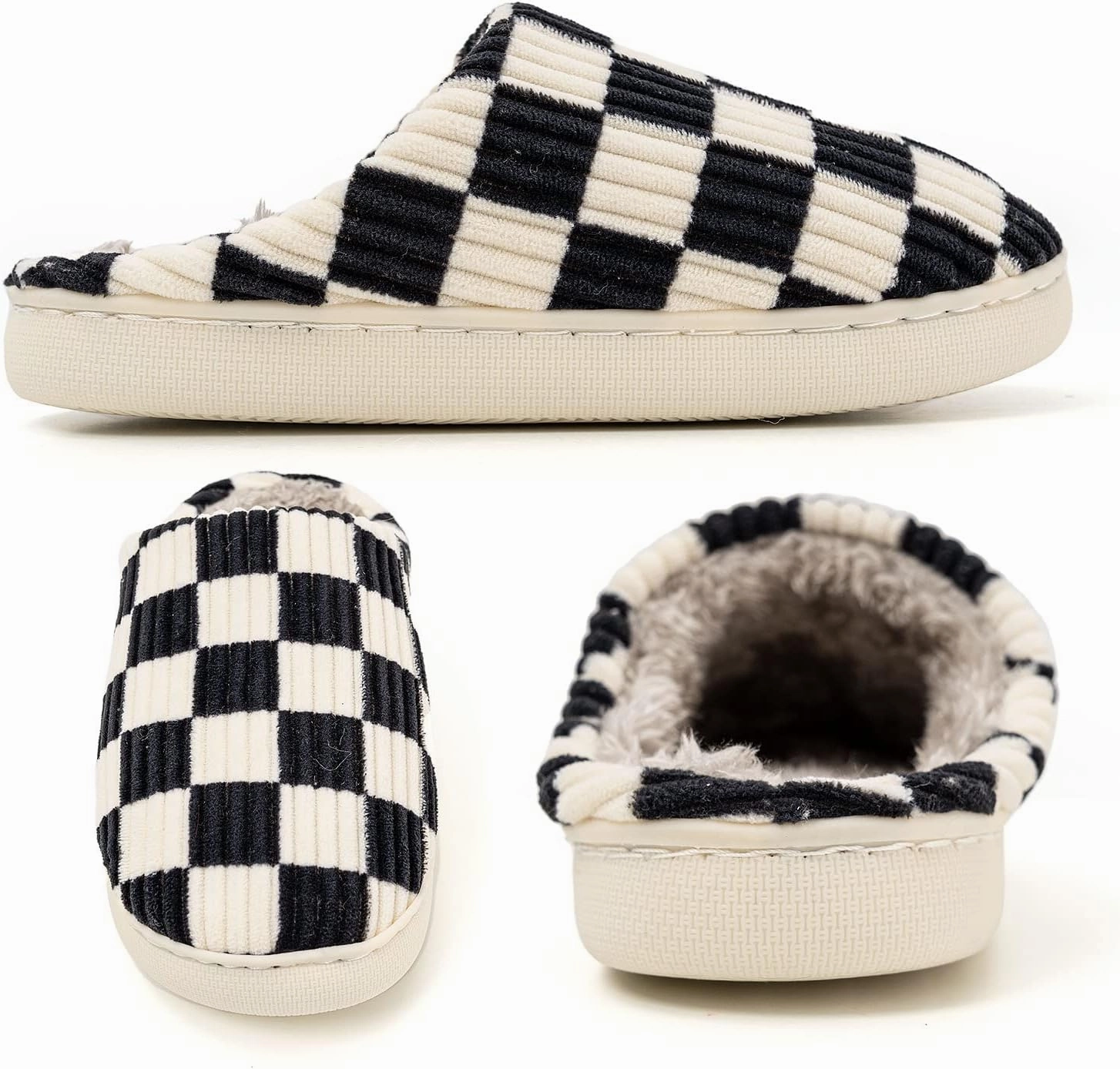 Guyarns House Slippers for Women & Men - Fuzzy, Casual Indoor/Outdoor Shoes with Memory Foam & Faux Fur Lining