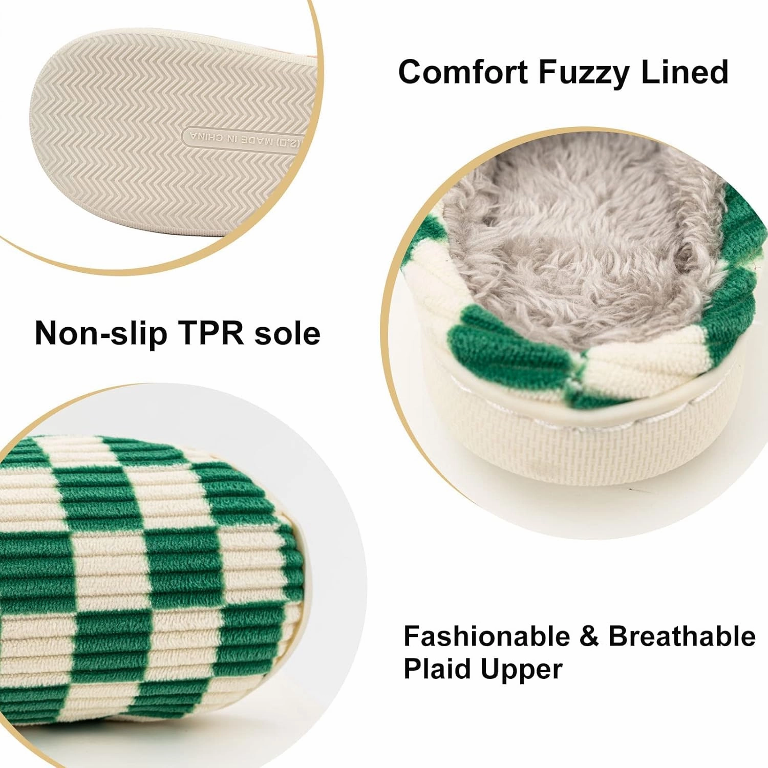 Guyarns House Slippers for Women & Men - Fuzzy, Casual Indoor/Outdoor Shoes with Memory Foam & Faux Fur Lining