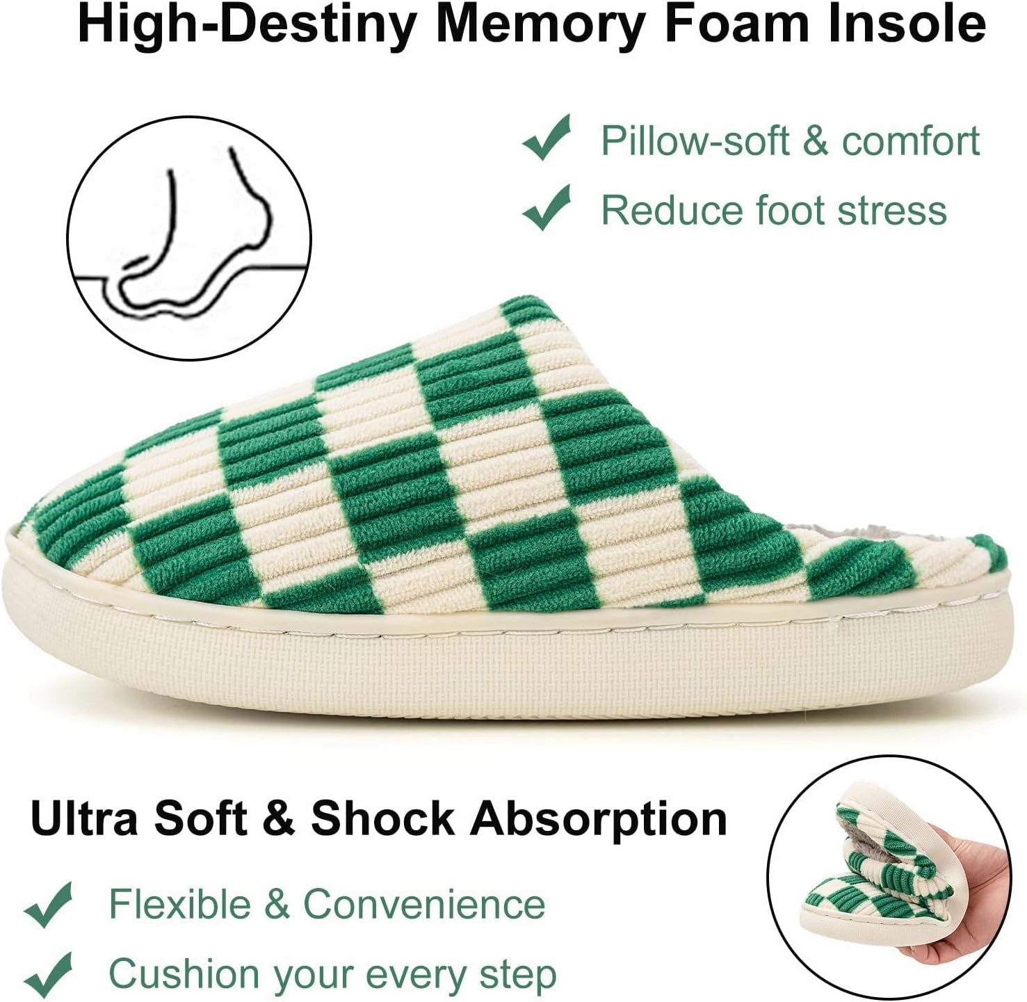 Guyarns House Slippers for Women & Men - Fuzzy, Casual Indoor/Outdoor Shoes with Memory Foam & Faux Fur Lining