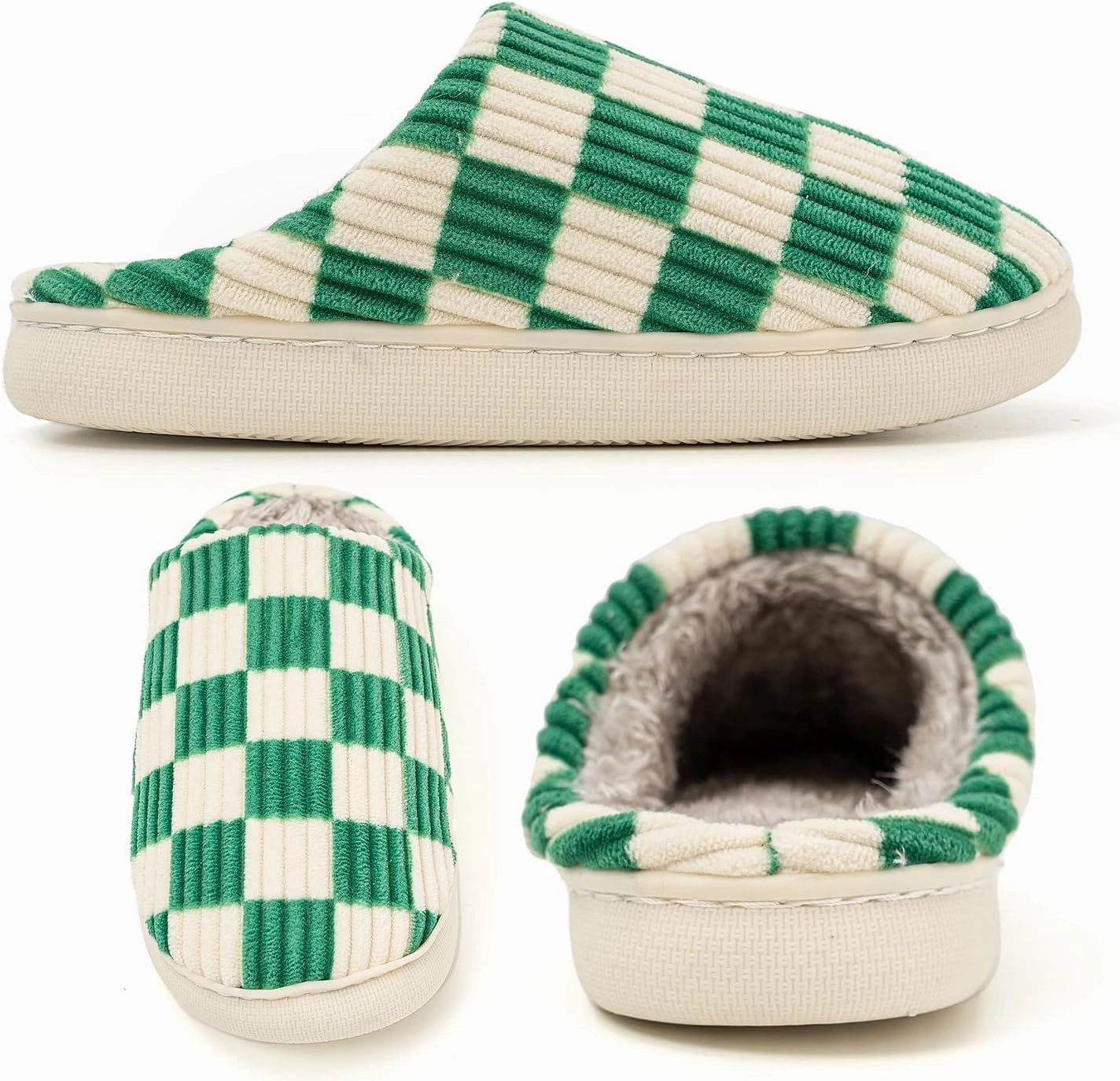Guyarns House Slippers for Women & Men - Fuzzy, Casual Indoor/Outdoor Shoes with Memory Foam & Faux Fur Lining