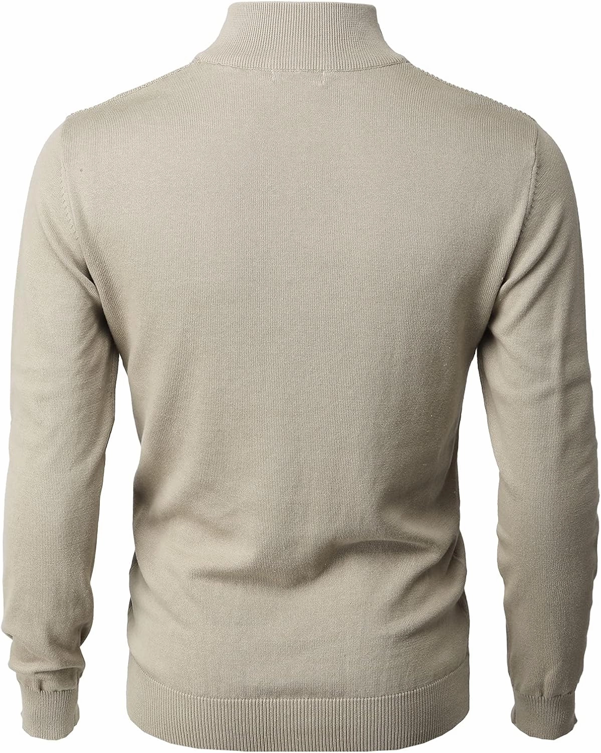 H2H Mens Casual Slim Fit Pullover Sweaters Long Sleeve Knitted Fabric Zip Up Mock Neck Polo Sweater