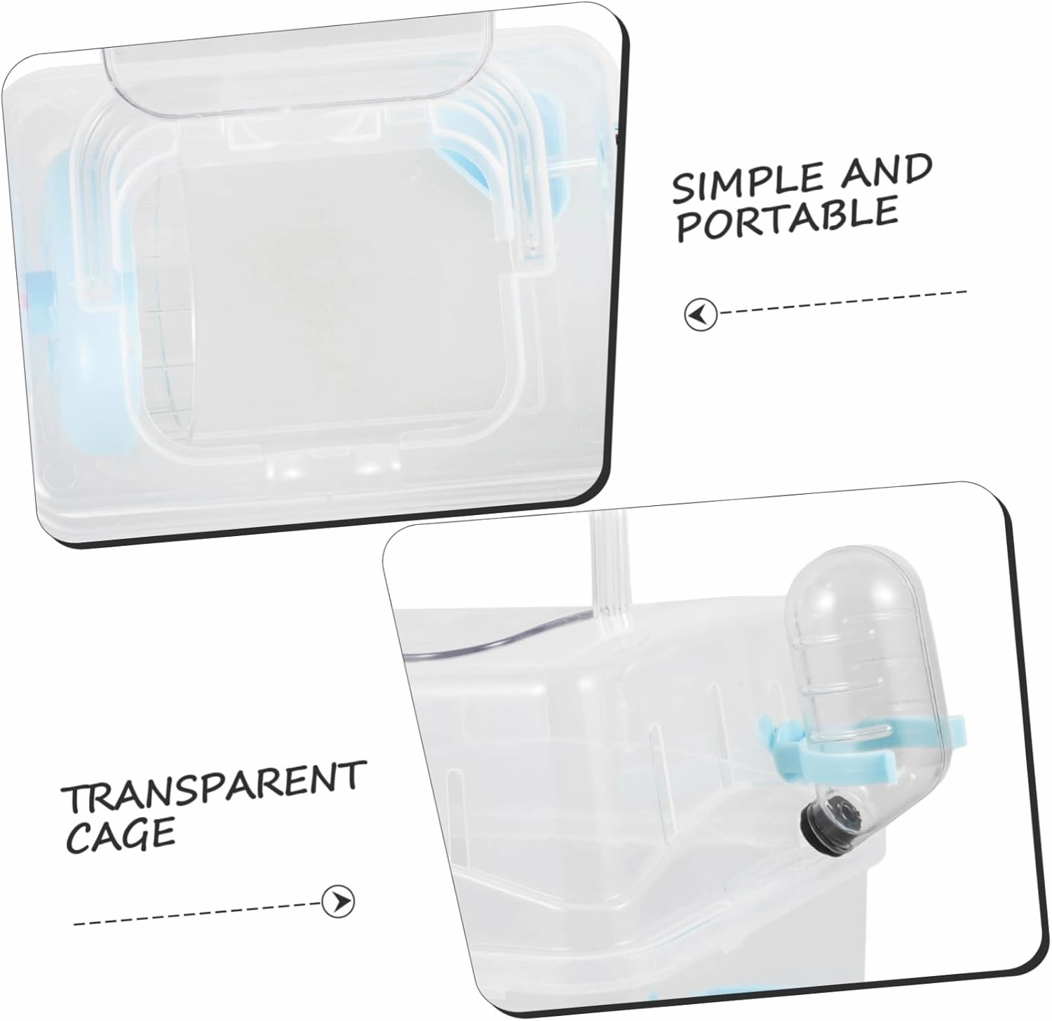 Hamster Travel Box Guinea Pig Portable Outdoor Cage Small Animal Carrier Observation Window Convenient
