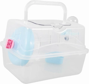 Hamster Travel Box Guinea Pig Portable Outdoor Cage Small Animal Carrier Observation Window Convenient