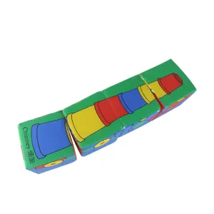 HANABASS 1Pc Cloth Blocks with Rattle Early Educational for Develop Hand Eye Coordination Cognitive Skills and Imagination Present