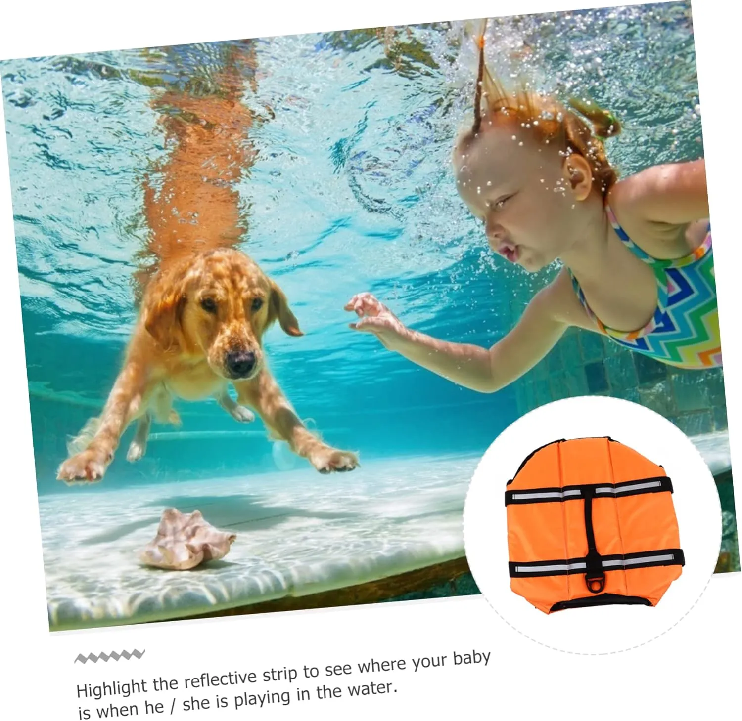 HANABASS Floating Vest for Vest Reflective Strip for Chihuahua Swimming and Boating Oxford Cloth Material Orange l