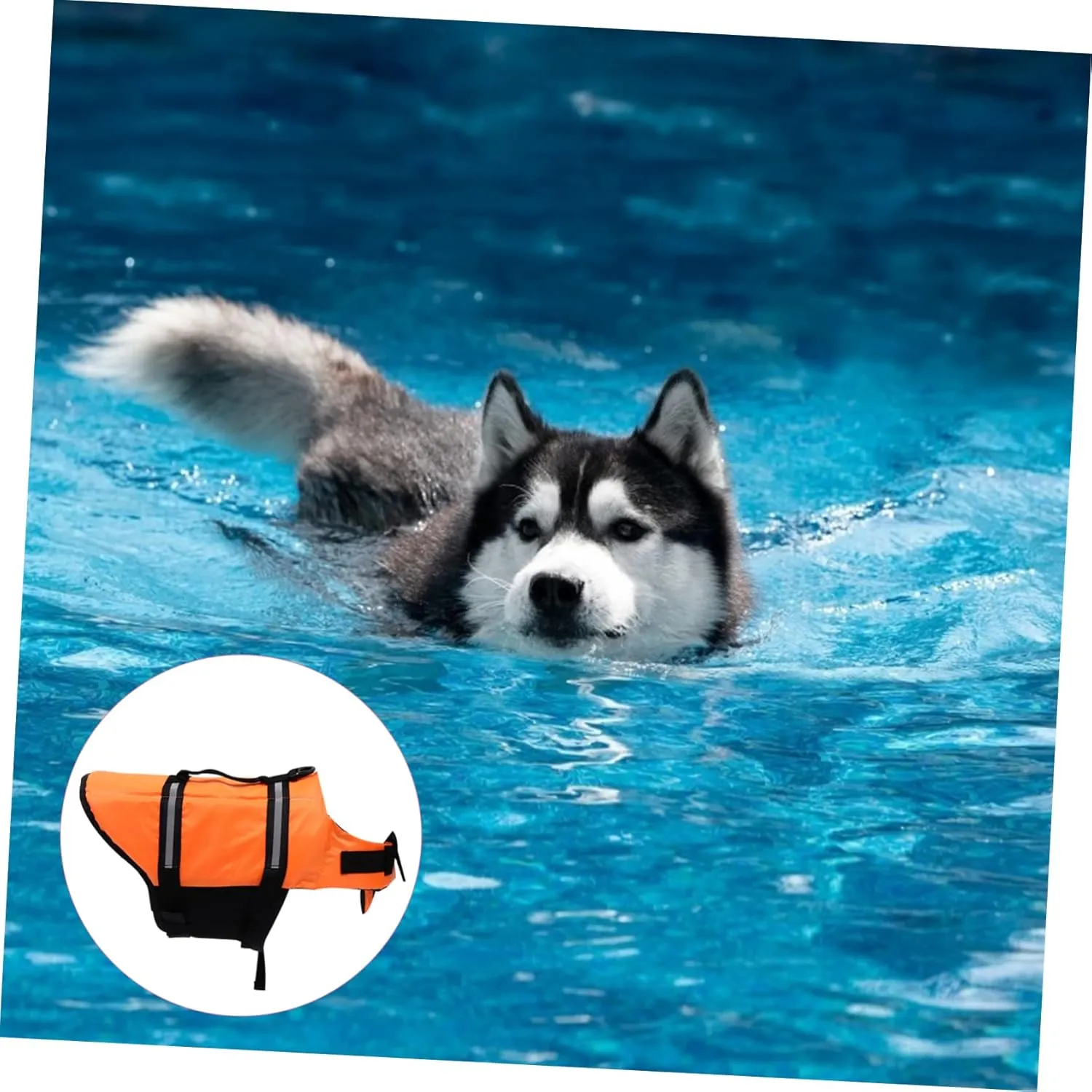 HANABASS Floating Vest for Vest Reflective Strip for Chihuahua Swimming and Boating Oxford Cloth Material Orange l