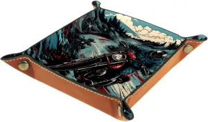Hand drawn Motorcyclist Jewelry Organizer Tray Set, Stackable Earring and Bracelet Tray for Women and Girls, Versatile Storage Solution