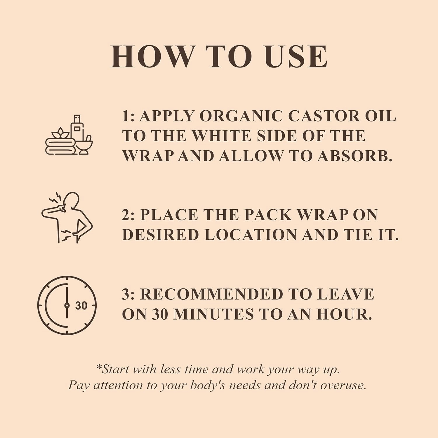 Handcraft Blends Castor Oil Pack Wrap - Organic Castor Oil 16 oz with Reusable Wraps - Durable Comfortable Pack Wraps for Neck and Stomach with Adjustable Elastic Straps