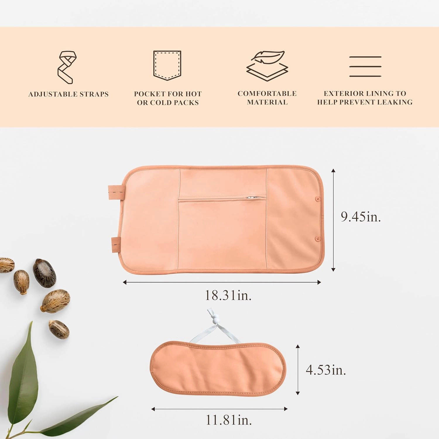 Handcraft Blends Castor Oil Pack Wrap - Organic Castor Oil 16 oz with Reusable Wraps - Durable Comfortable Pack Wraps for Neck and Stomach with Adjustable Elastic Straps