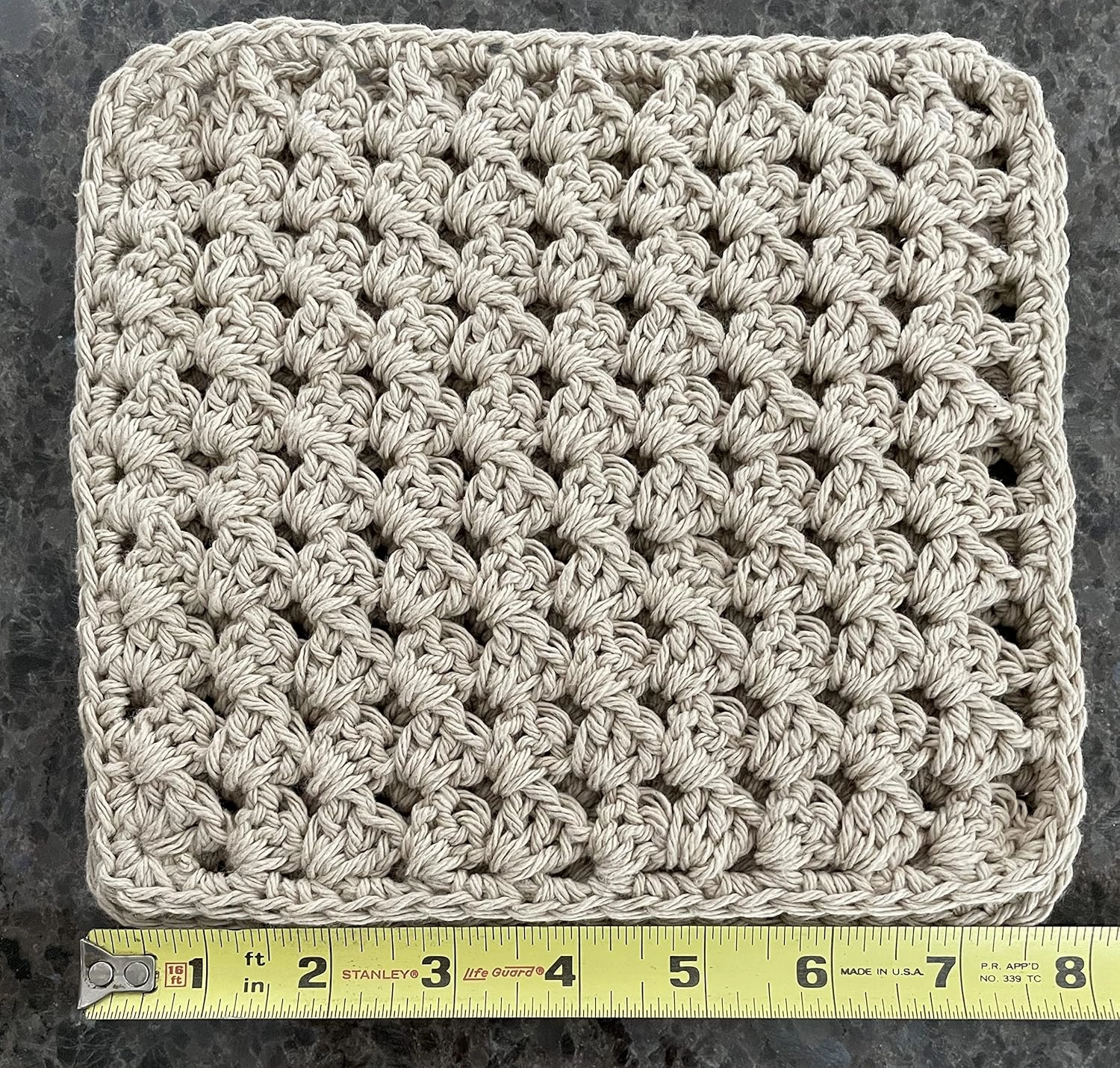 Handmade Crochet 100% Cotton Washcloths, Dish Cloths, Spa Cloths, Face Cloths, Spa Cloths, Eco Cloths, Eco Friendly Towels, Hand Towels (Beige Granny)
