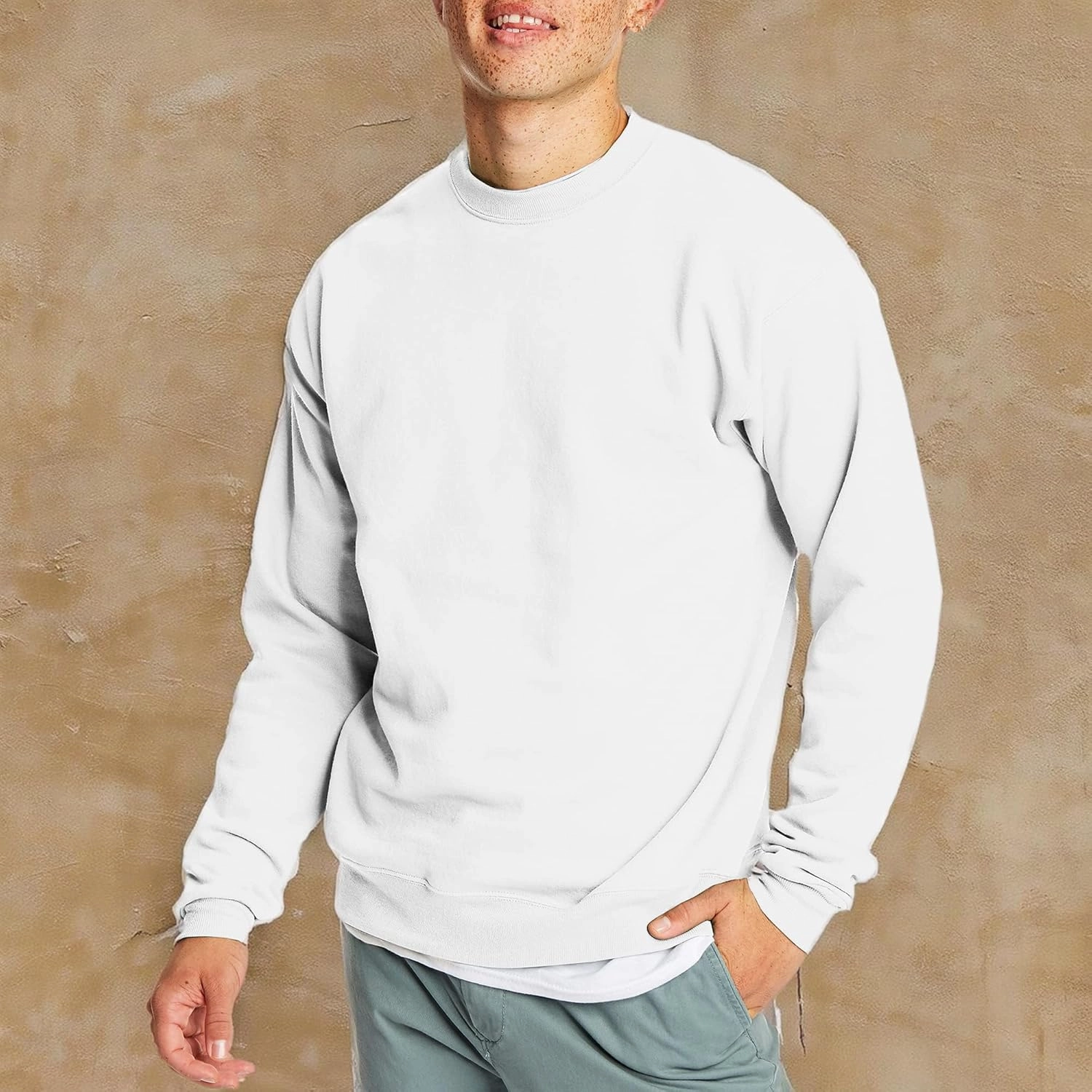 Hanes Men's EcoSmart Fleece, Pullover Crewneck Sweatshirt, 1 or 2 Pack
