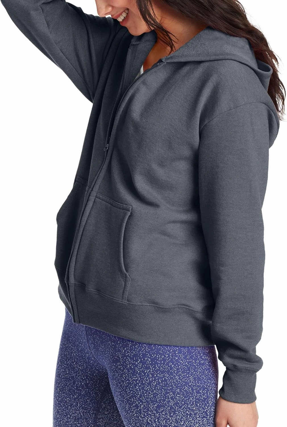 Hanes Women's Hoodie, Ecosmart Fleece Full-zip Hoodie, Zip-up Hooded Sweatshirt