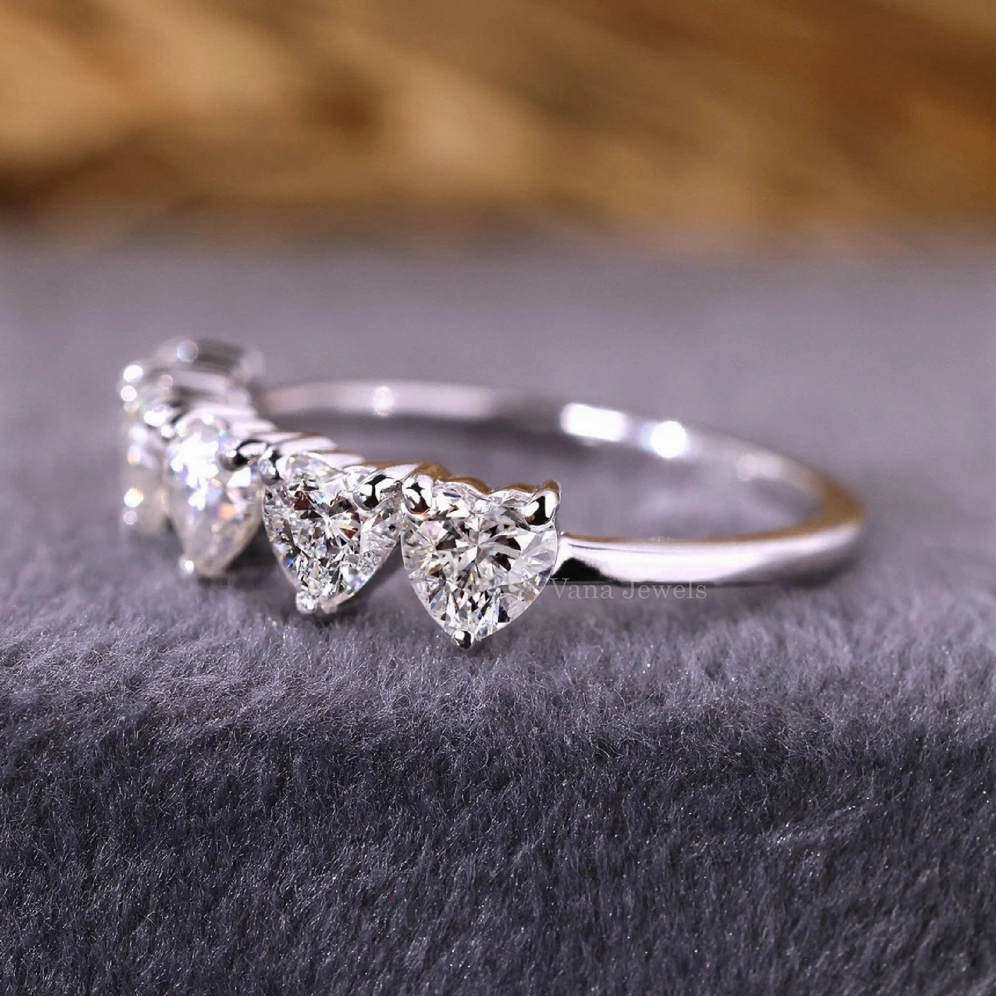 Heart Cut Lab Grown Diamond Eternity Wedding Band