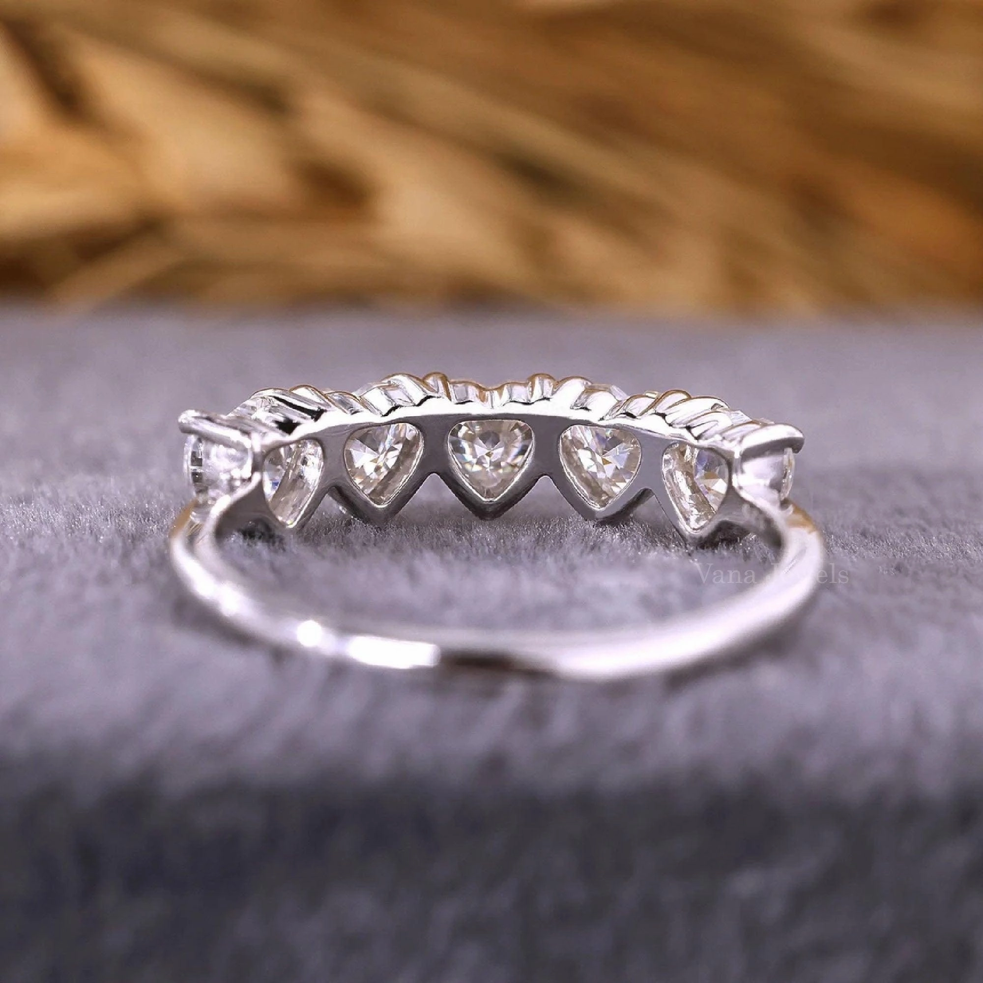Heart Cut Lab Grown Diamond Eternity Wedding Band
