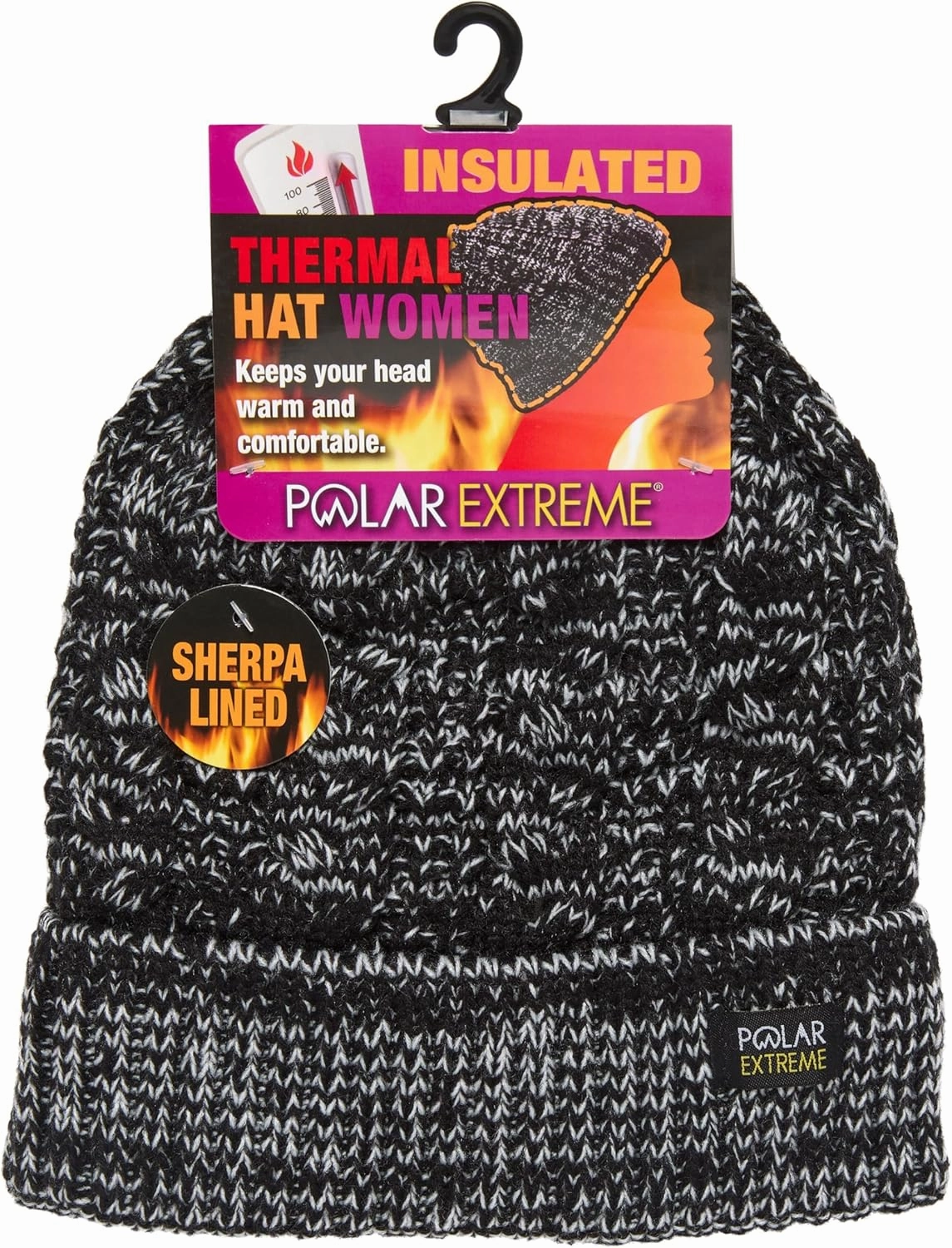 Heat Women's Sherpa-Lined Beanie and Skull Cap, Warm Winter Hat, One Size Fits Most