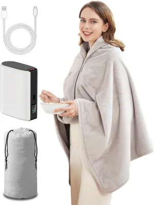 Heated Blanket Battery Operated,with Battery Pack,Cordless USB Heated Shawl,Outdoor Portable Electric Blanket,USB Heated Throw 3 Heating Levels,Softnees Heating Blanket for neeck and Shoulder