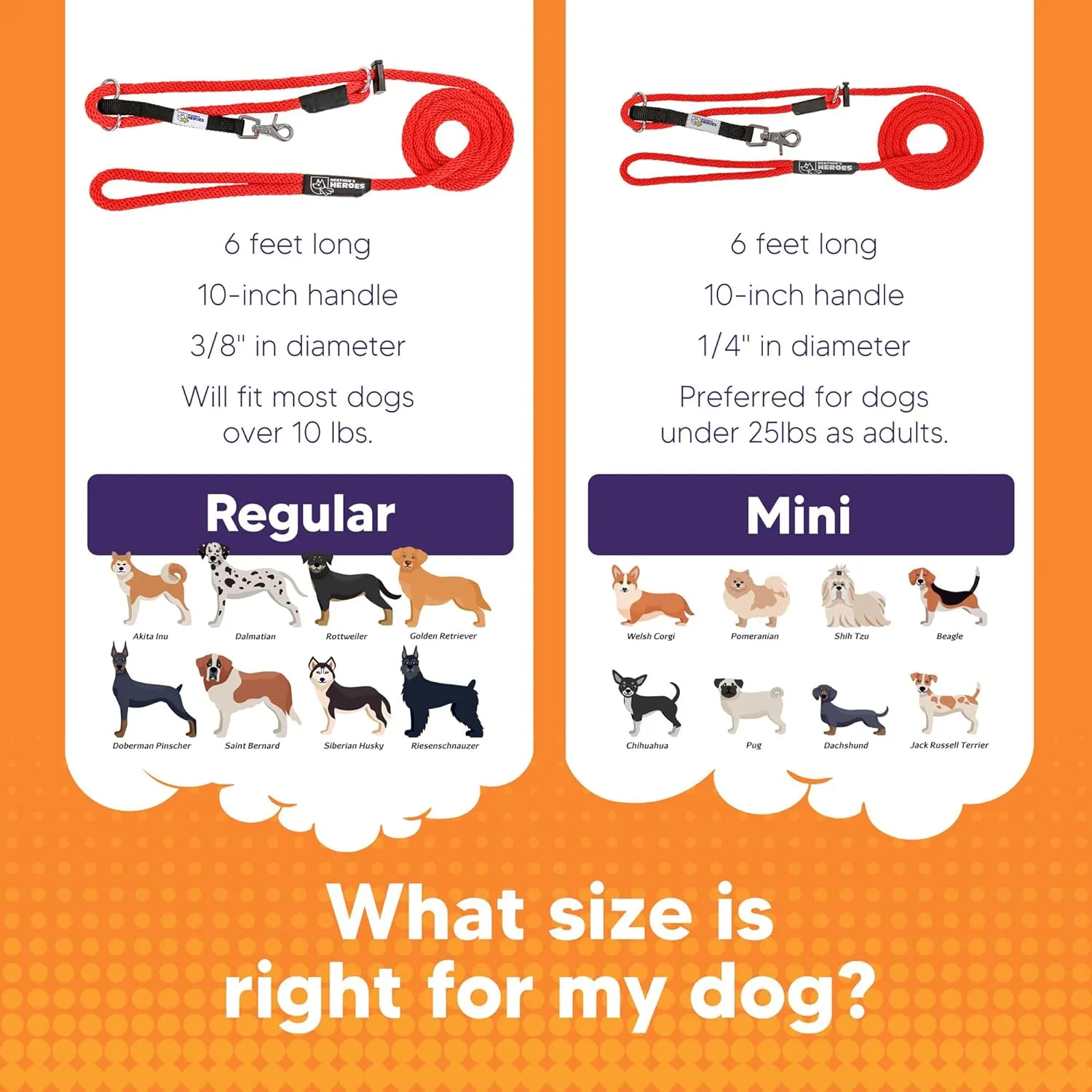 Heather's Heroes Sidekick Dog Headcollar with Leash - Sidekick Leash for Dogs, Effective Dog Training Tool for Leash Reactivity and Behavior Issues (Regular (3/8"), Red)