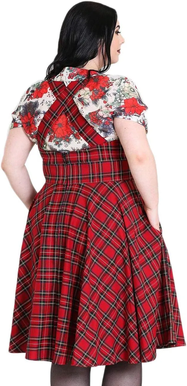 Hell Bunny Irvine Tartan Vintage Retro Pinafore Dress XS-4XL