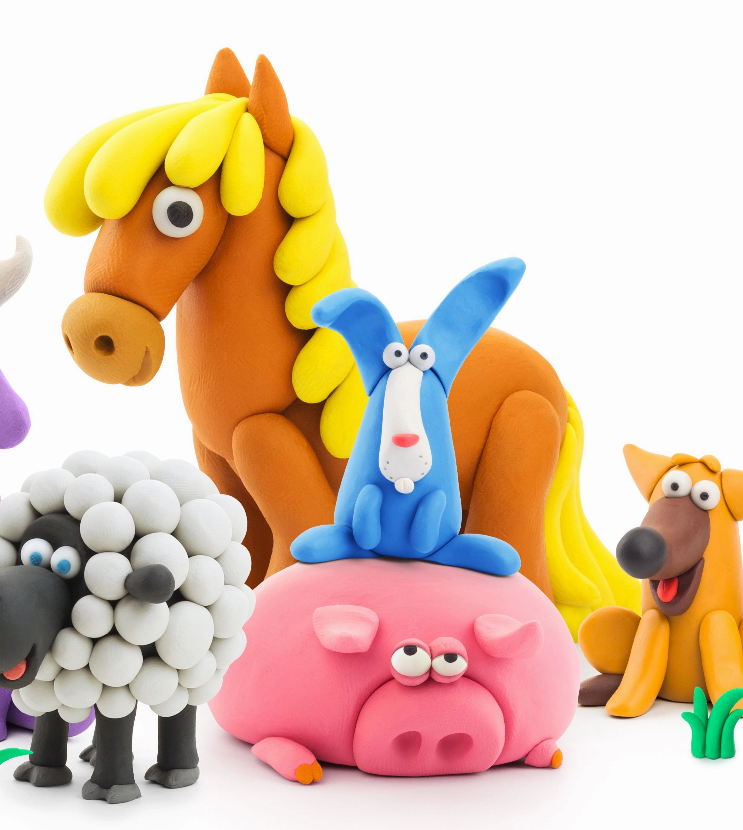 HEY CLAY - ANIMALS (PIGGY, HORSE, RABBIT), 6 CANS