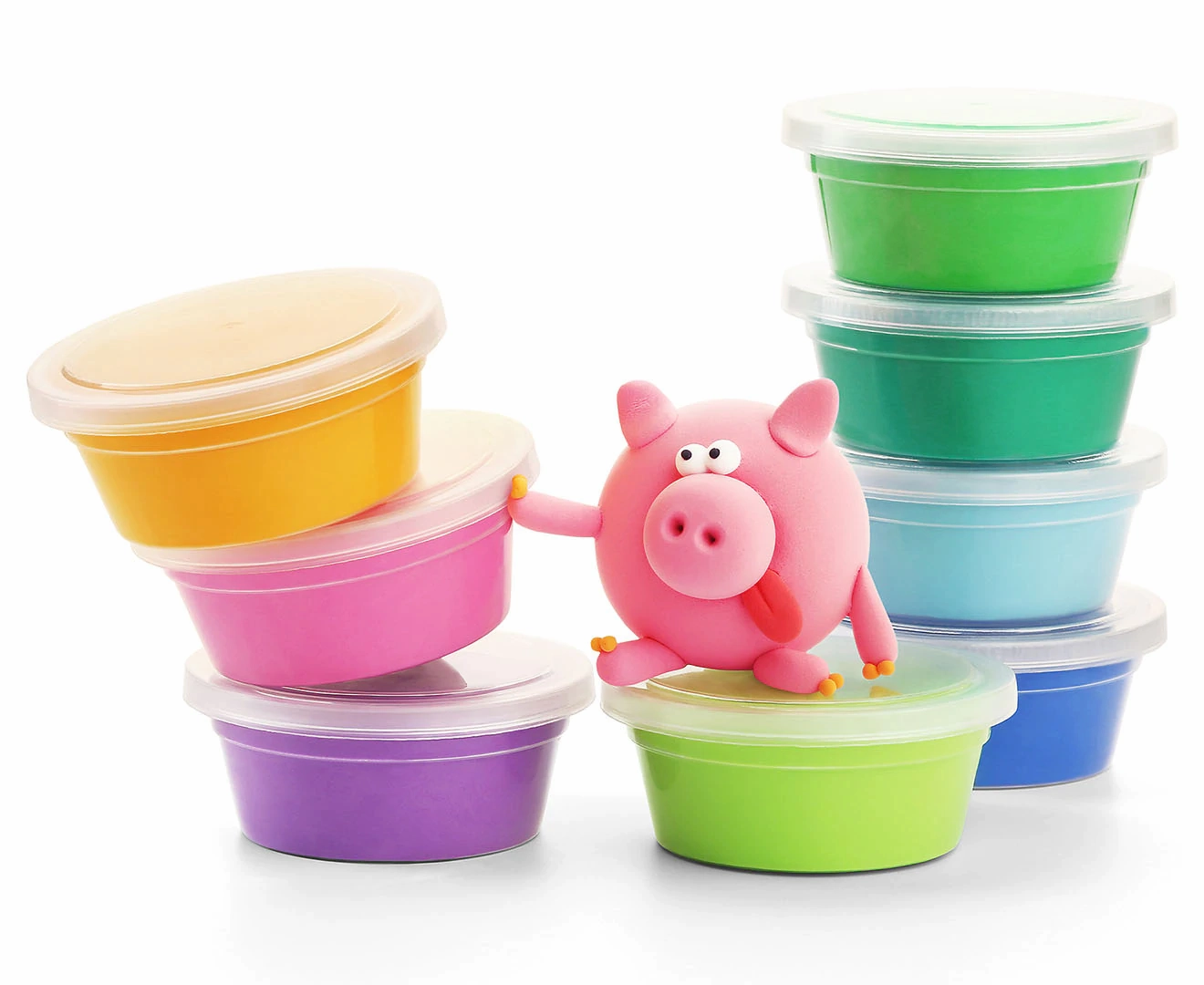 HEY CLAY - ANIMALS (PIGGY, HORSE, RABBIT), 6 CANS